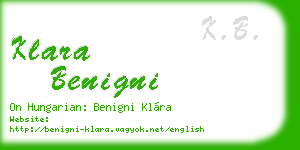 klara benigni business card